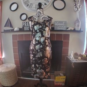 NY & Co Black, Silver & Gold Dress Sz M